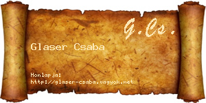 Glaser Csaba névjegykártya
