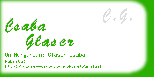 csaba glaser business card